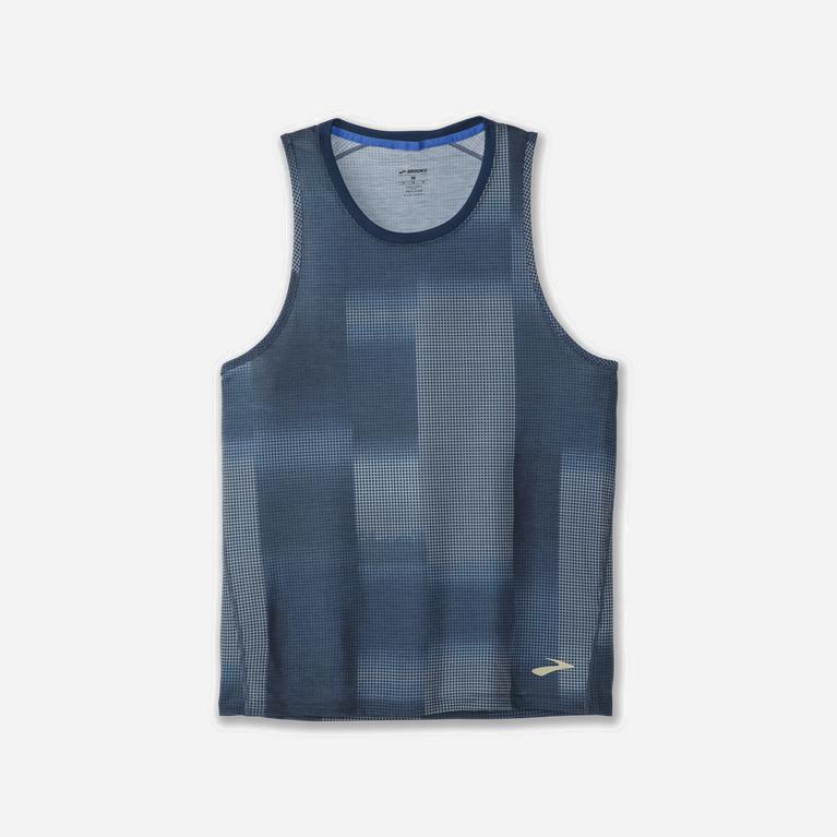 Brooks Distance Graphic Running Tank Herre Verkkokauppa - Indigo - Norge (KJP916240)